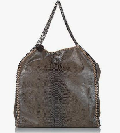 Stella McCartney Falabella Python-Effect Foldover Tote Bag