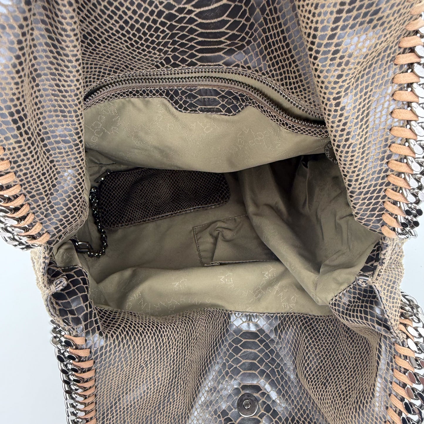 Stella McCartney Falabella Python-Effect Foldover Tote Bag