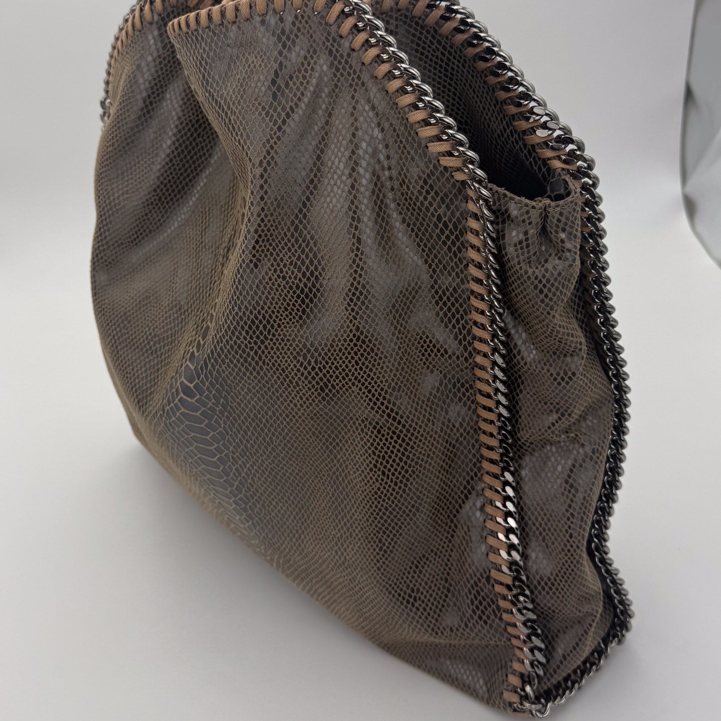 Stella McCartney Falabella Python-Effect Foldover Tote Bag