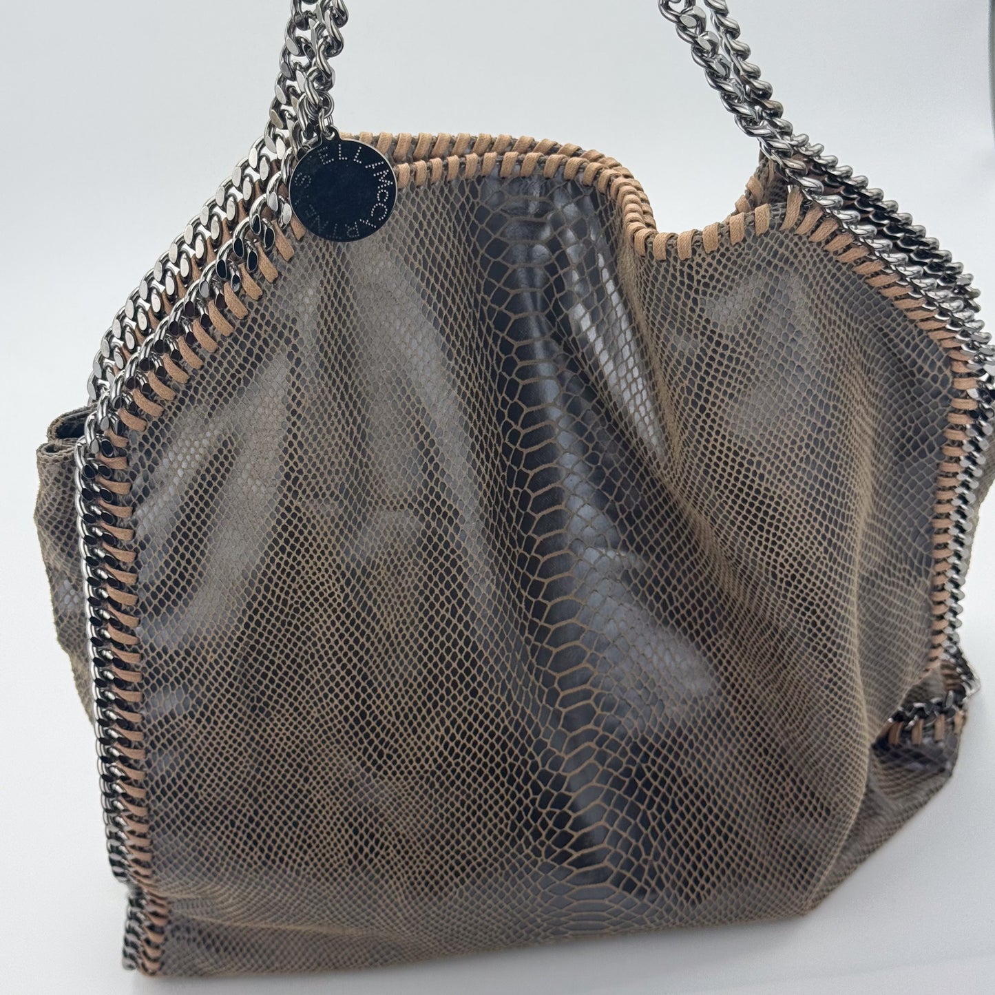 Stella McCartney Falabella Python-Effect Foldover Tote Bag