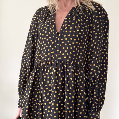 Tara Jarmon Polka Dot Midi Dress - Size Small
