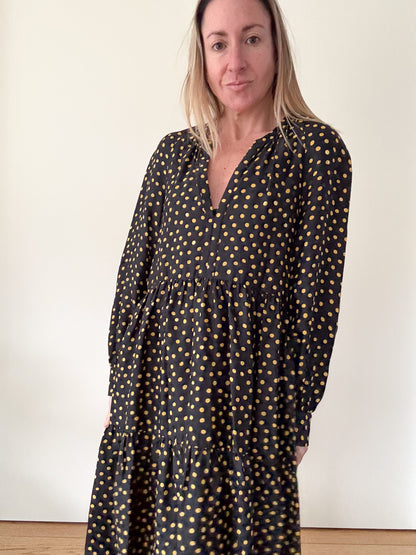 Tara Jarmon Polka Dot Midi Dress - Size Small