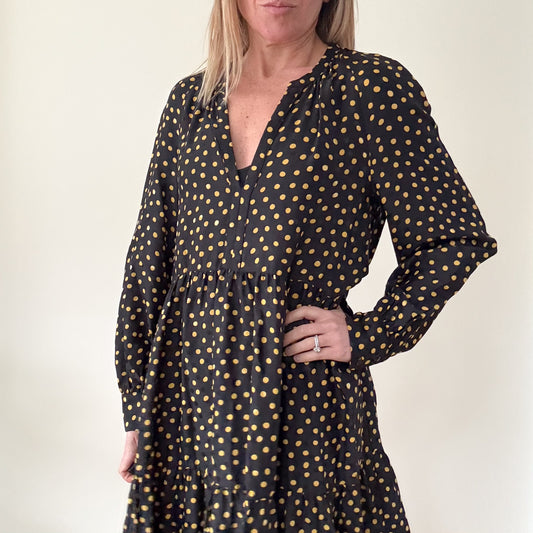 Tara Jarmon Polka Dot Midi Dress - Size Small