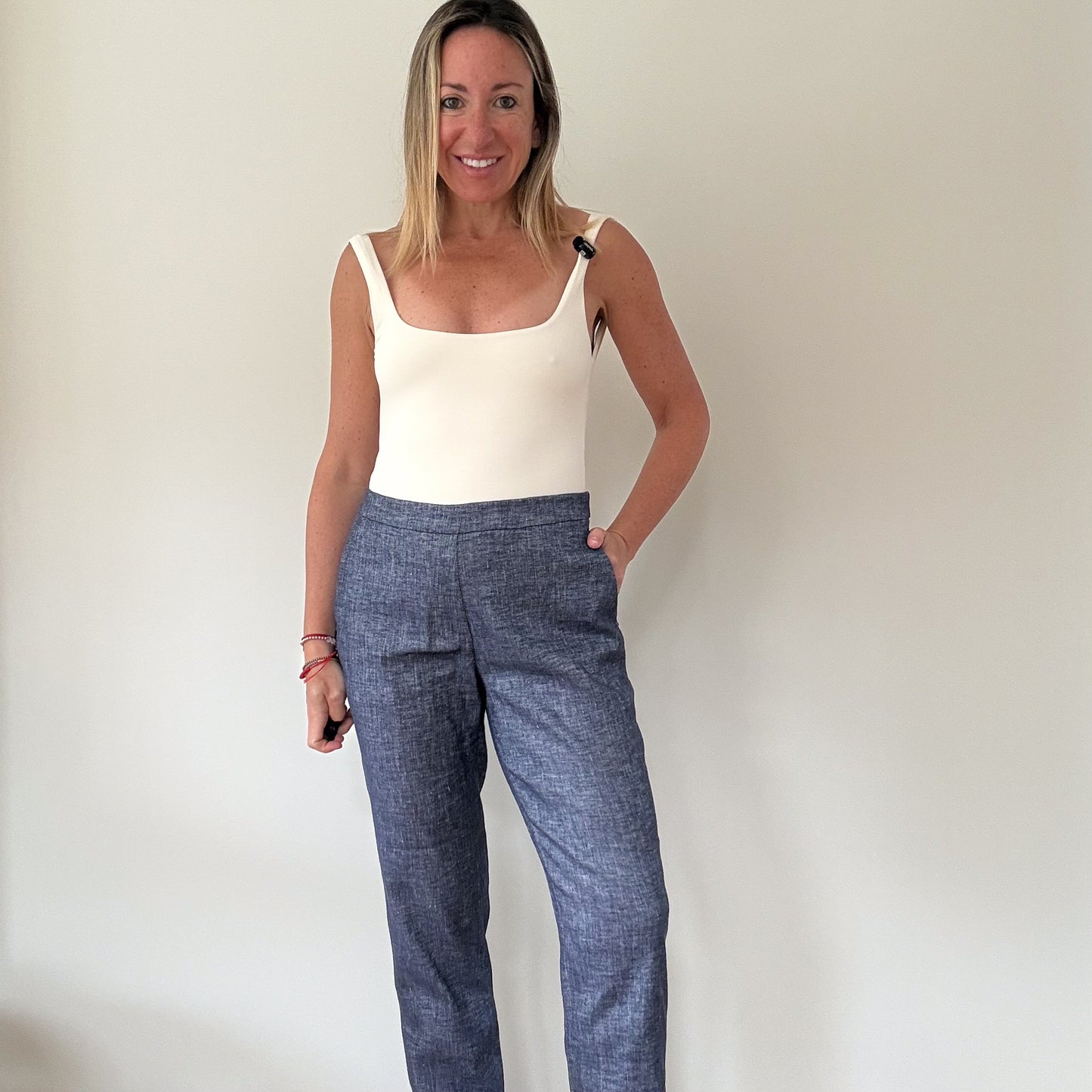 Theory Chambray Trousers - Size 8