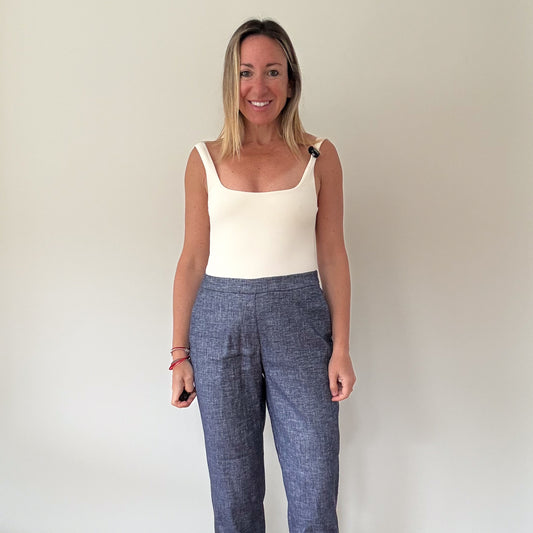 Theory Chambray Trousers - Size 8