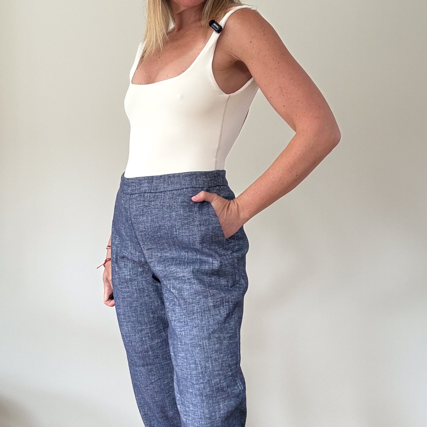 Theory Chambray Trousers - Size 8