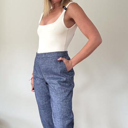 Theory Chambray Trousers - Size 8