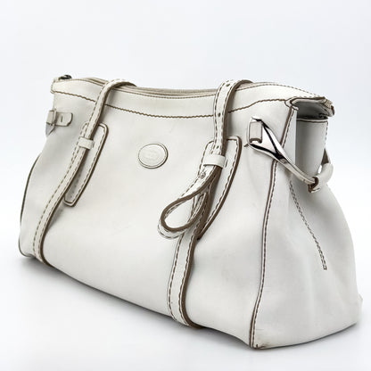 Tod's D-Bag Leather Media Off White Tote