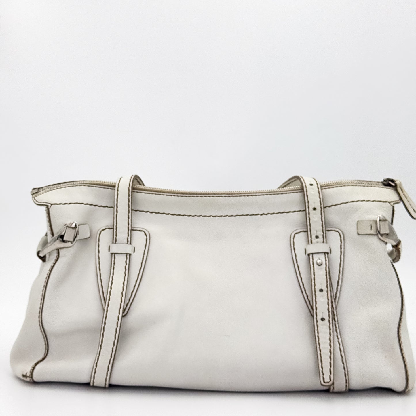 Tod's D-Bag Leather Media Off White Tote