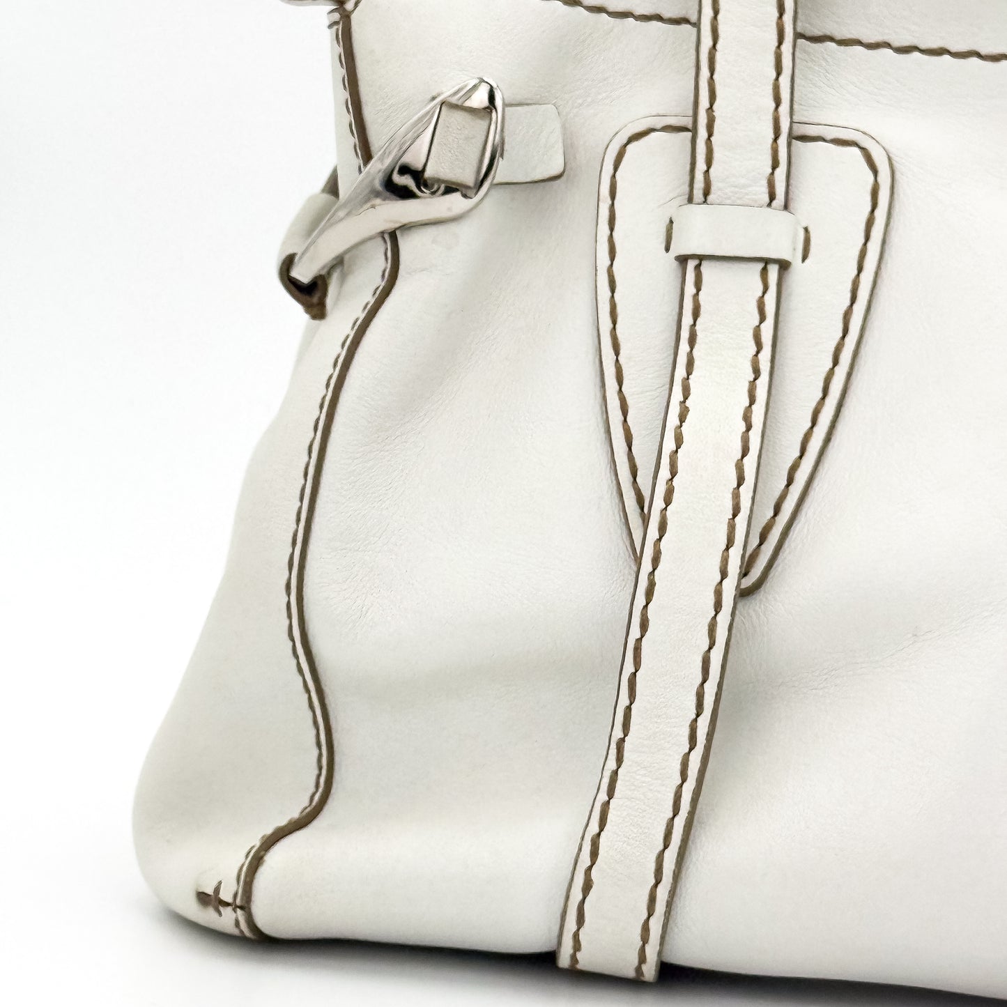 Tod's D-Bag Leather Media Off White Tote