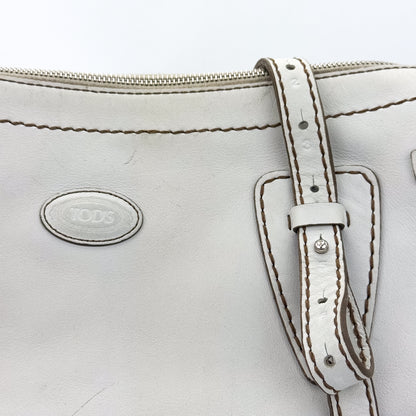 Tod's D-Bag Leather Media Off White Tote