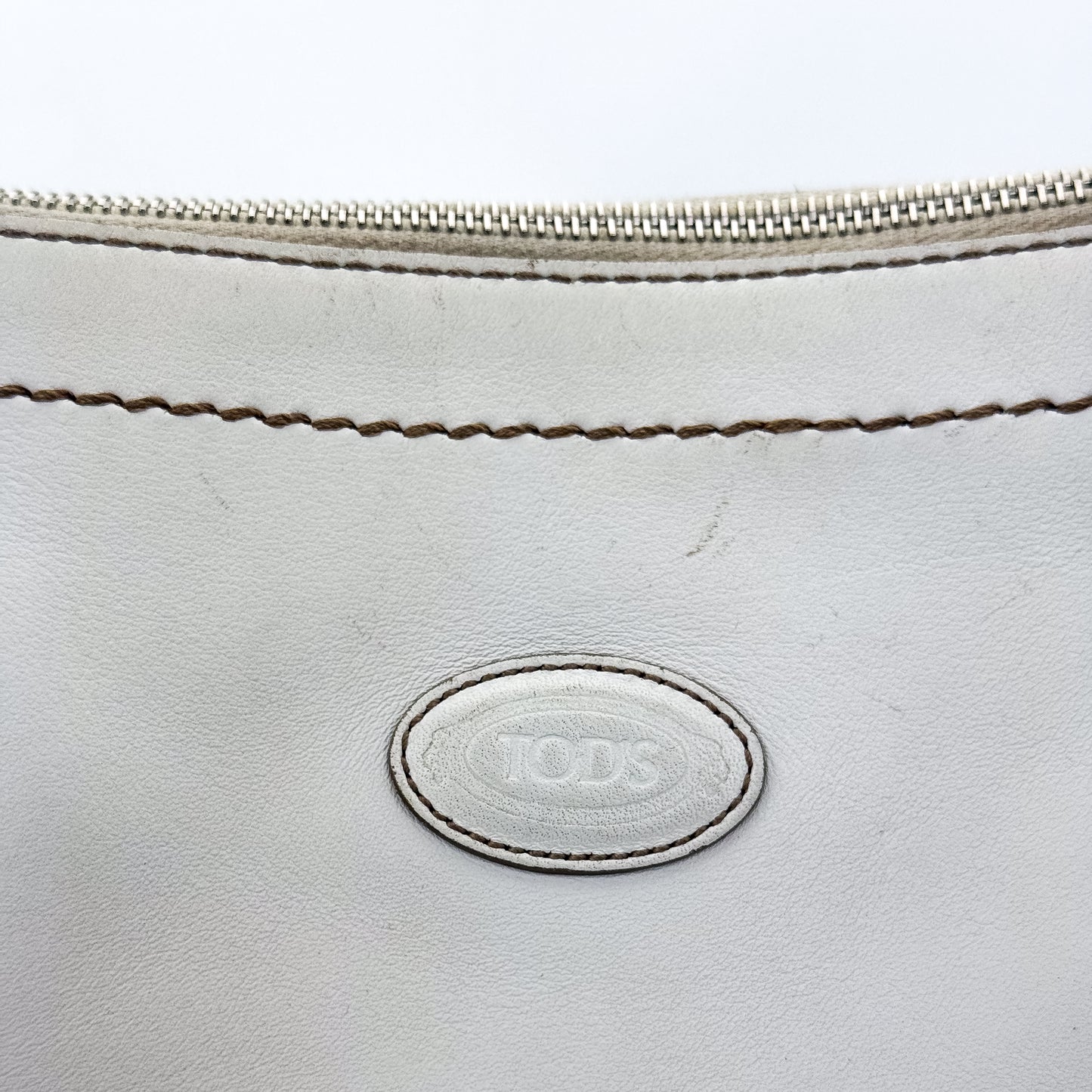 Tod's D-Bag Leather Media Off White Tote