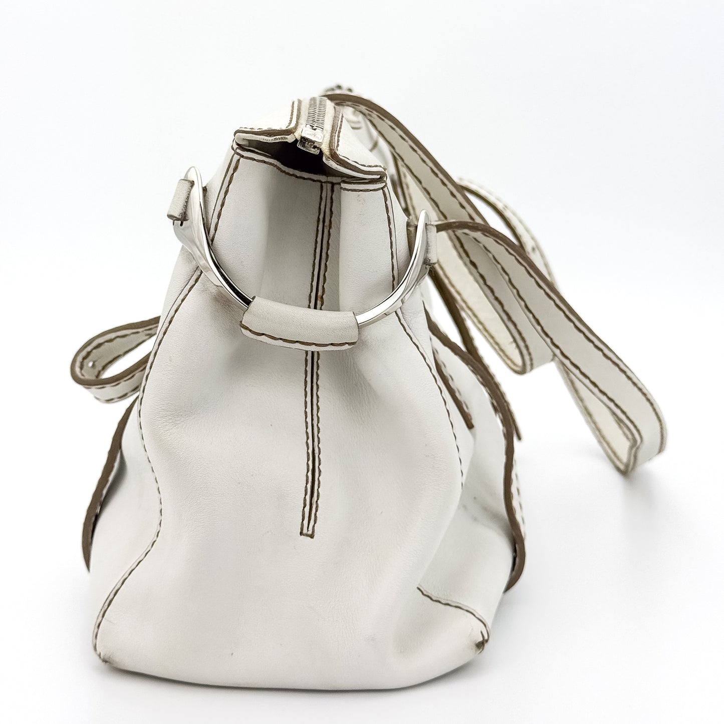 Tod's D-Bag Leather Media Off White Tote