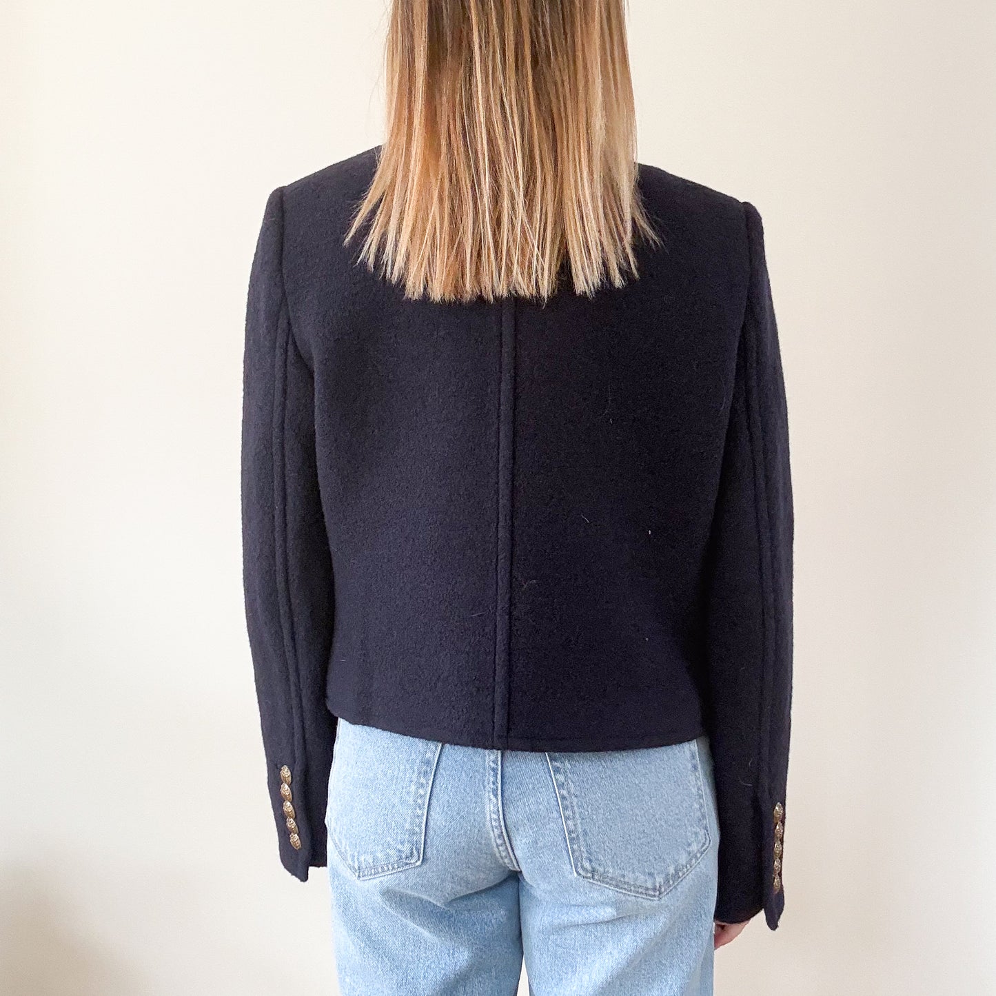 Veronica Beard Navy Leslie Wool Blazer - Size 8