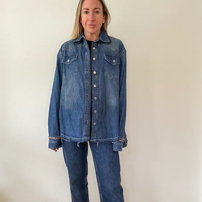 Victoria Beckham Chambray Western Denim Shirt - Size 10