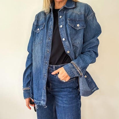 Victoria Beckham Chambray Western Denim Shirt - Size 10