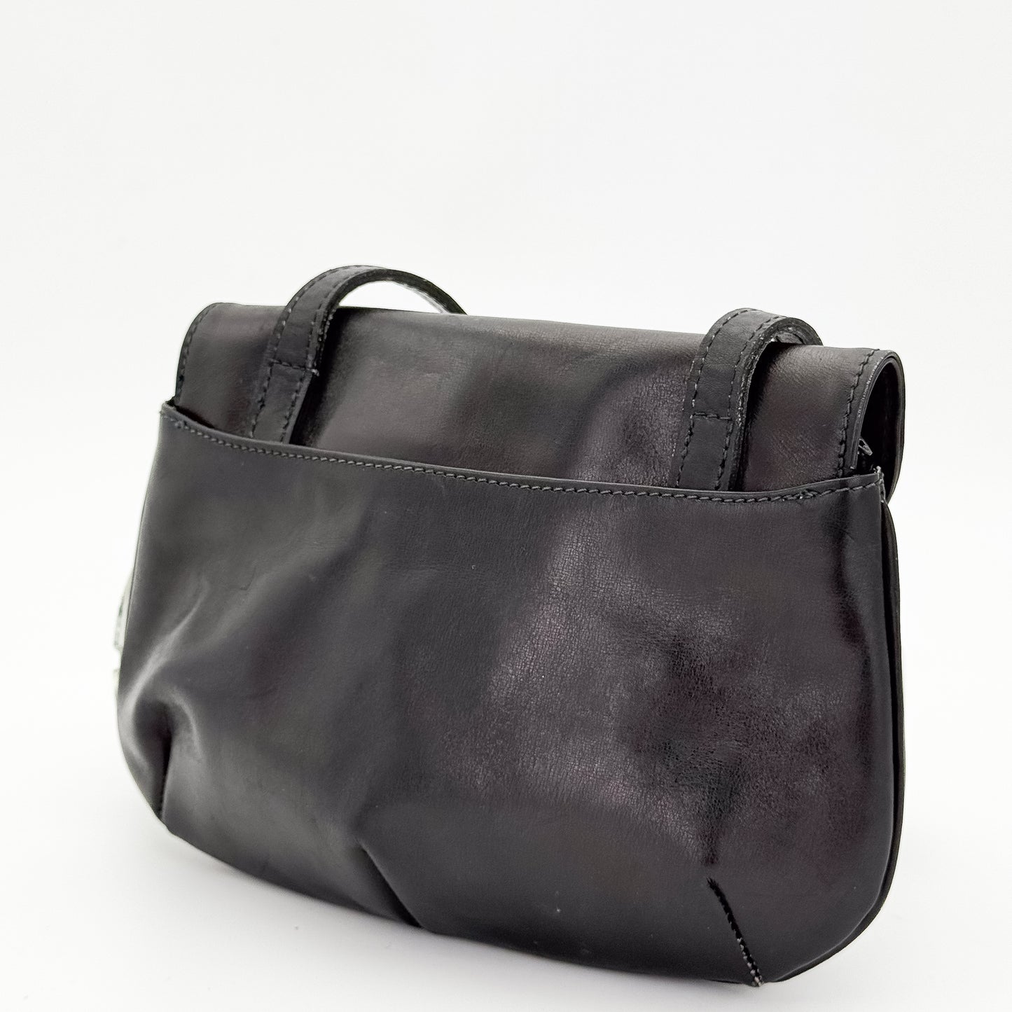 Vintage Gucci Black Leather Shoulder Bag