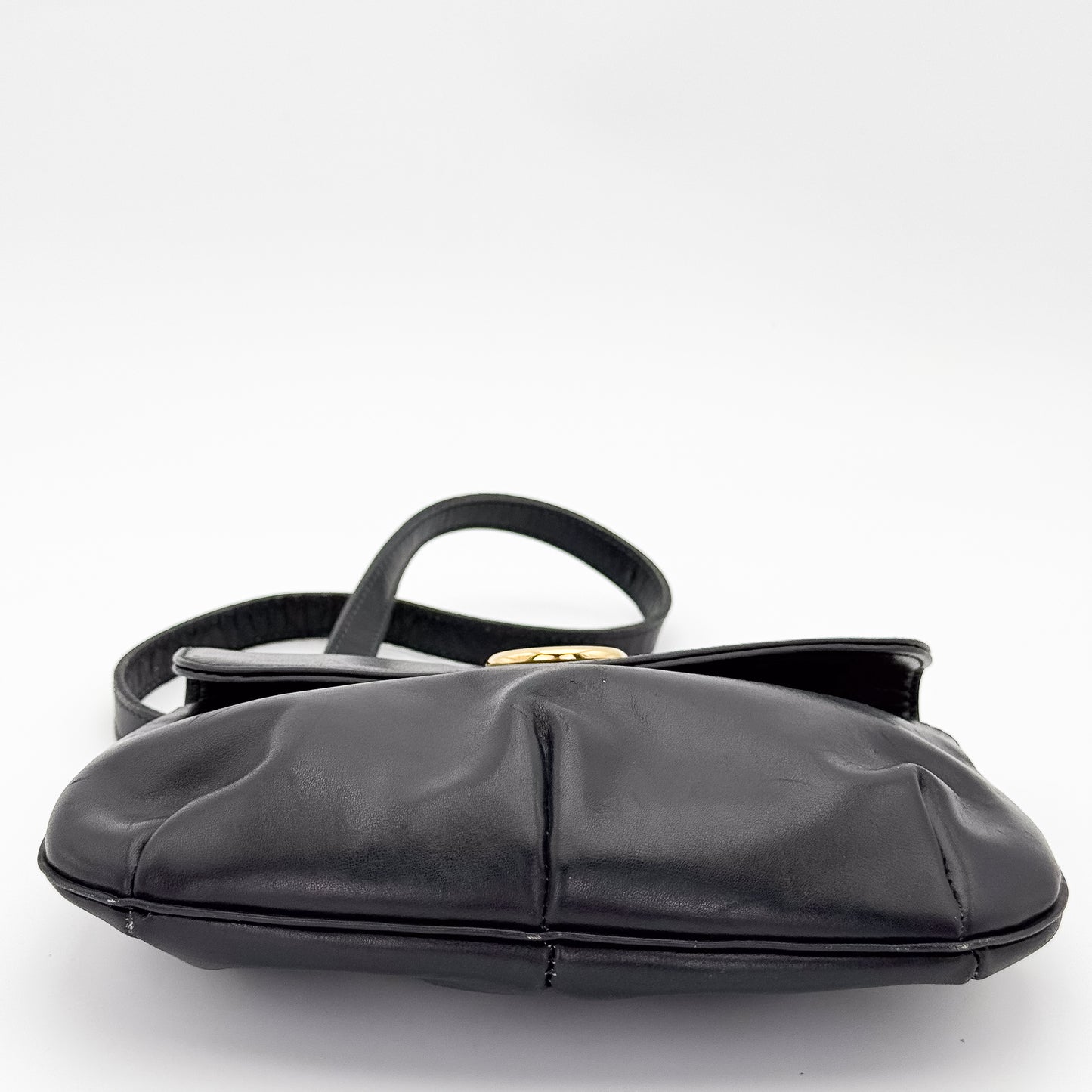 Vintage Gucci Black Leather Shoulder Bag
