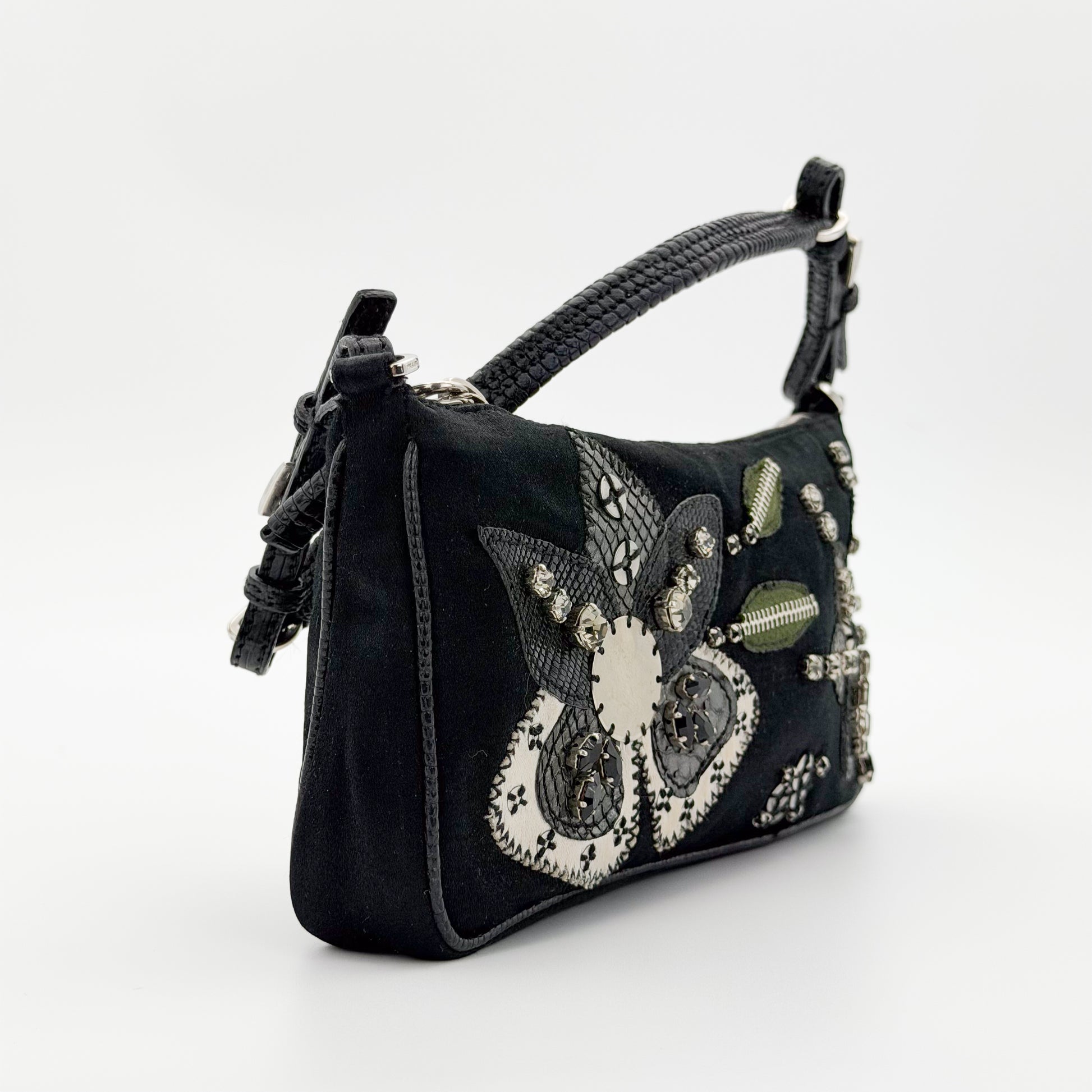 Vintage Prada Bag with Appliqué Side View