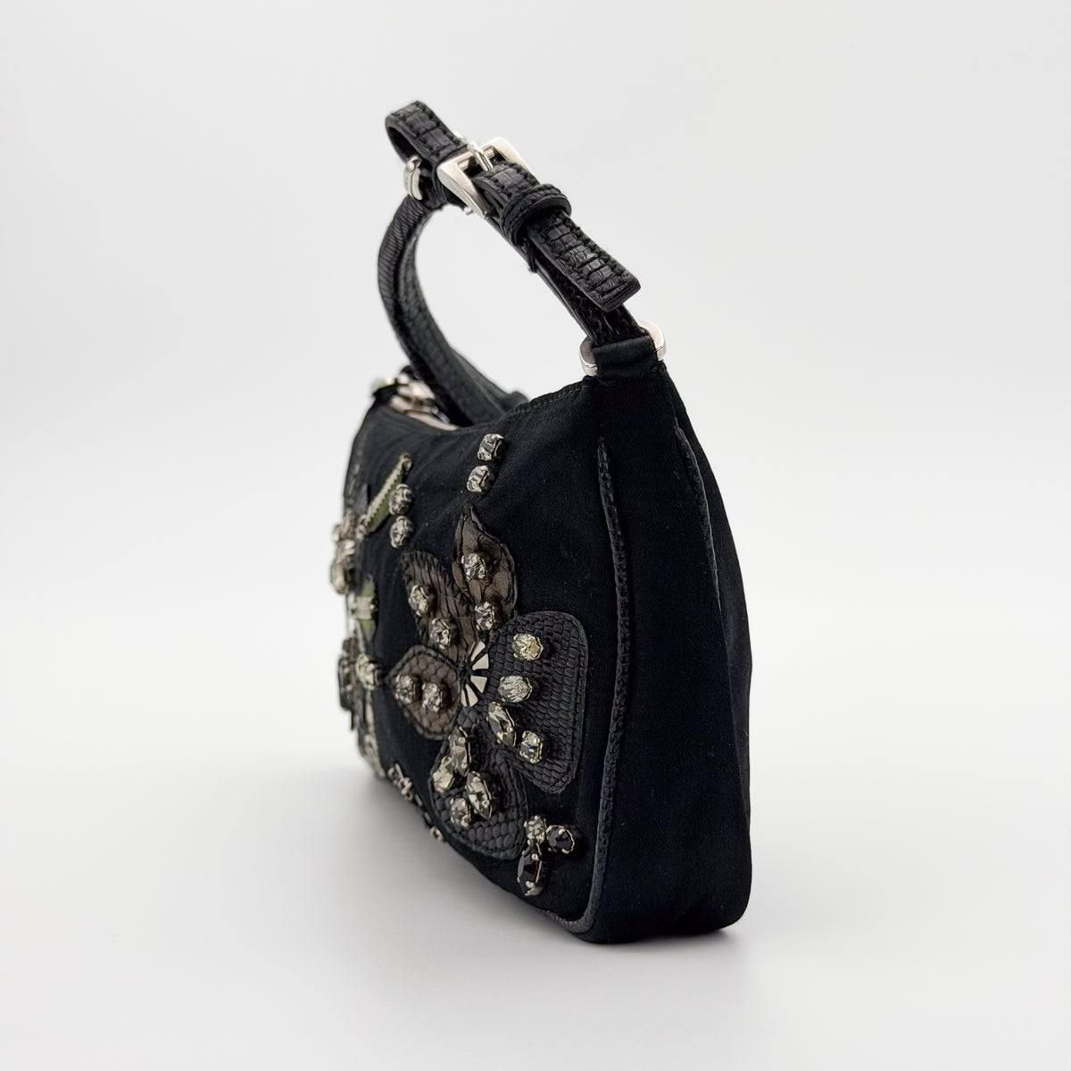 Vintage Prada Bag with Appliqué Side View 2