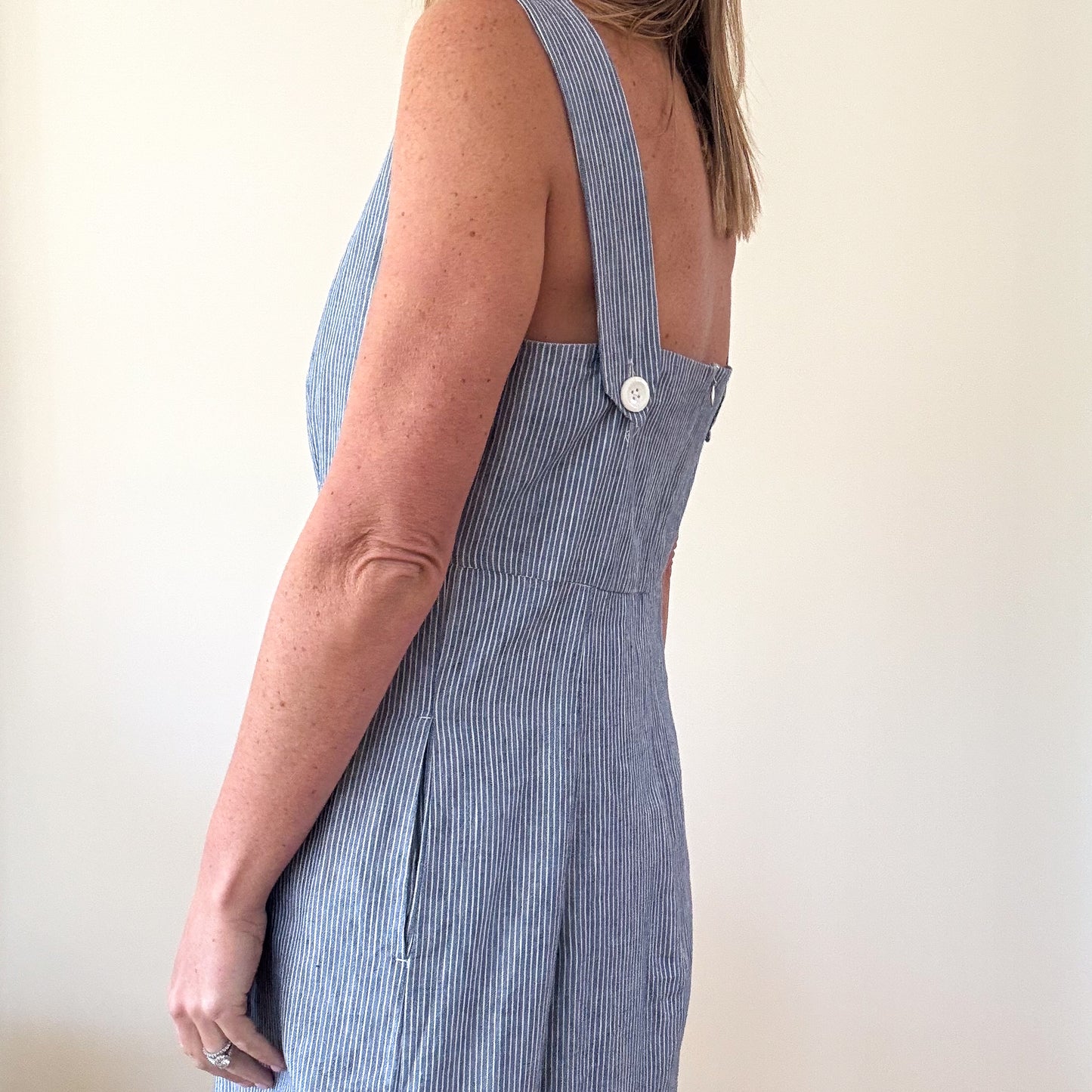 Weekend Max Mara Blue & White Striped Cotton Dress - Size 8