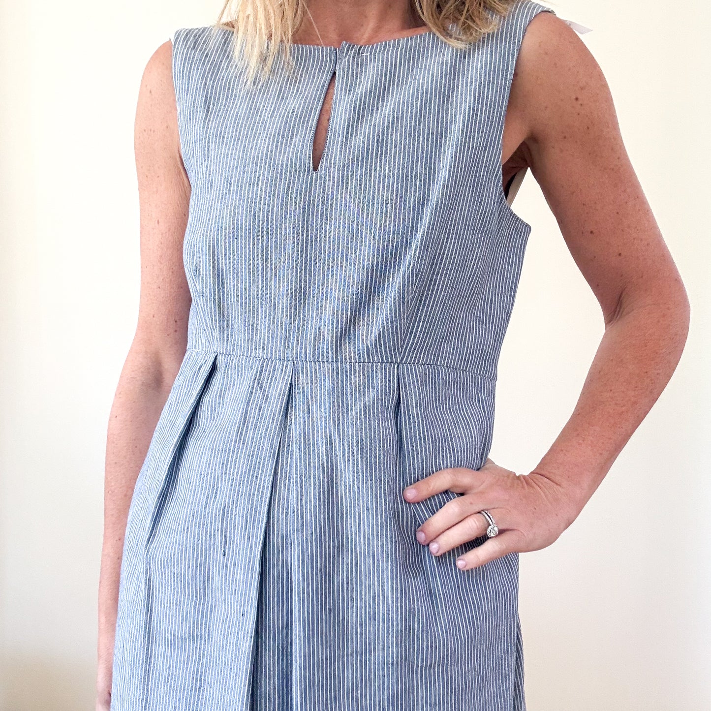 Weekend Max Mara Blue & White Striped Cotton Dress - Size 8