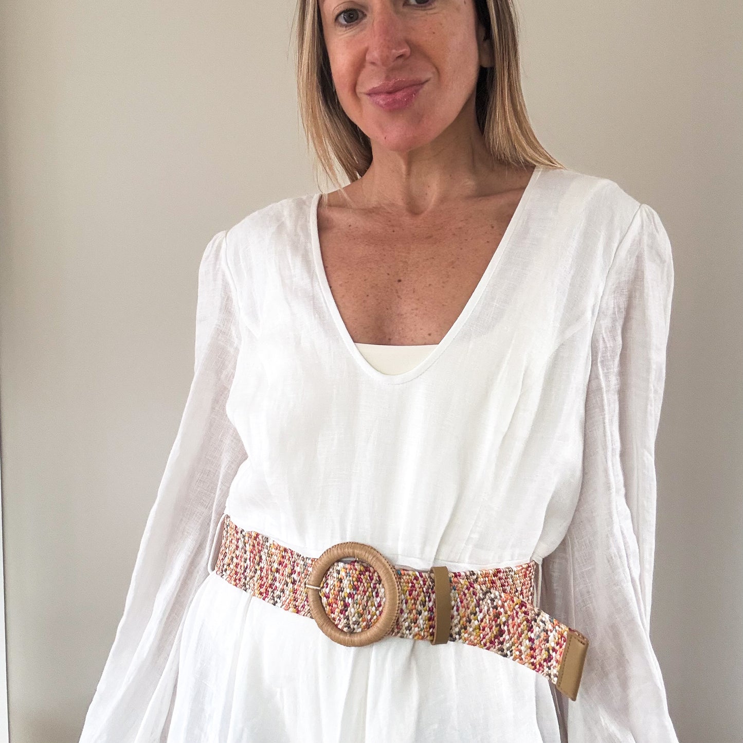 Zimmermann Cira Plunge White Linen Maxi Dress - Size 3