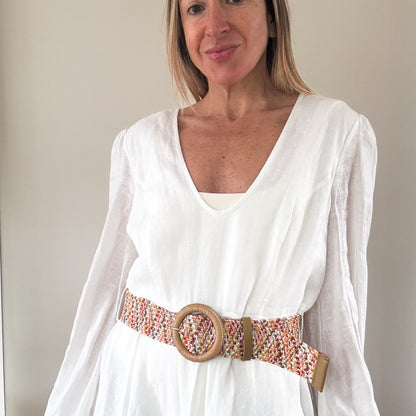 Zimmermann Cira Plunge White Linen Maxi Dress - Size 3