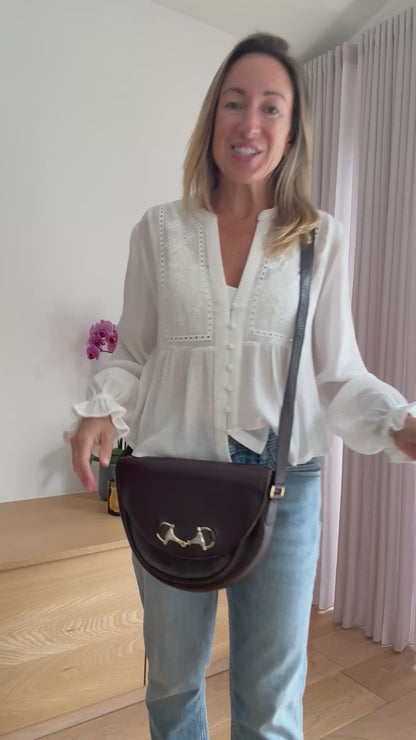 Gucci Horsebit Dark Brown Leather Crossbody