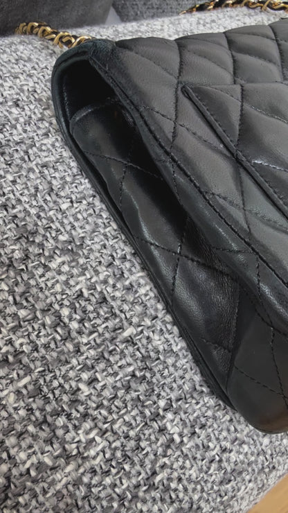 Vintage Chanel Black Leather Flap Bag