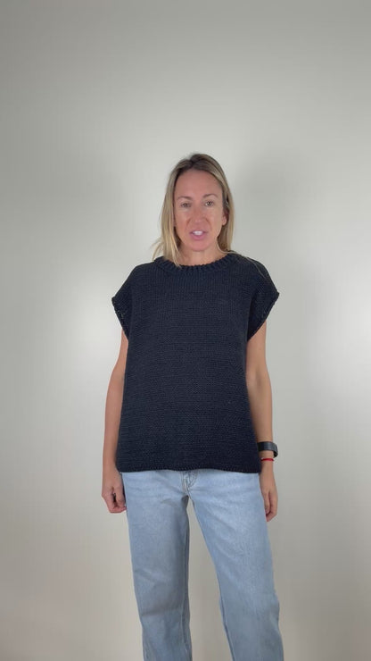 Velvet Cotton Knit Top - Size M